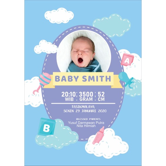 Biodata Bayi - Kado Bayi - Baby Bio Kado Lahir Bayi (8RP (21x30cm)-7