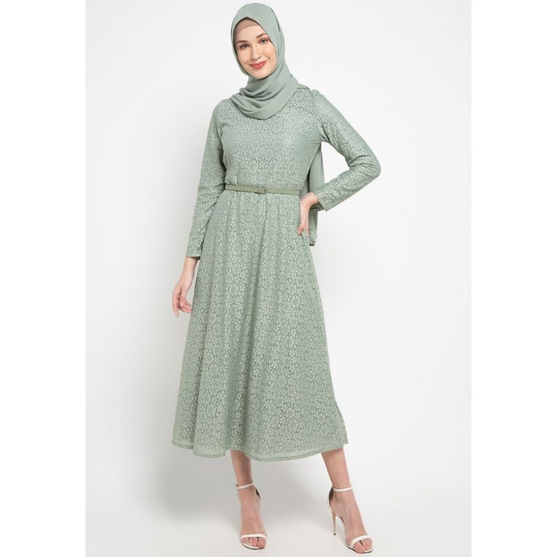 Ready- Expand Brokat Safeya Dress set Hijab ( Tag Rp 1.249.900)