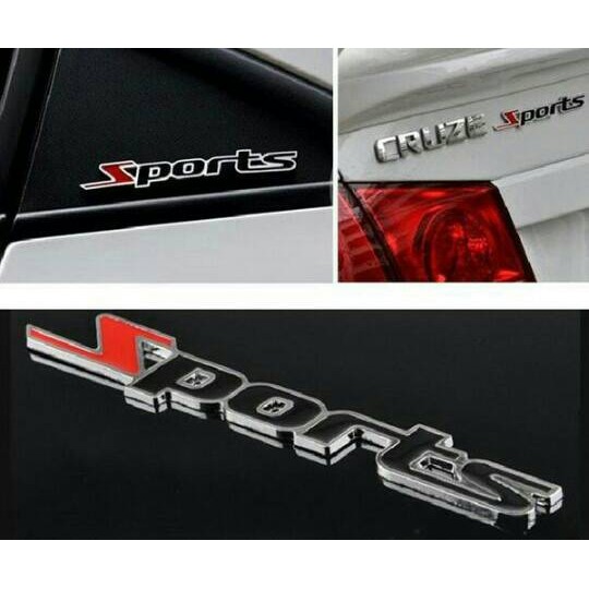 Emblem Chrome Kualitas Premium Tulisan Sport