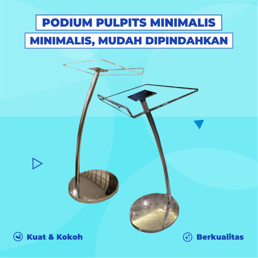 Podium Minimalis Pulpits Akrilik Stainless, Podium Mimbar Akrilik