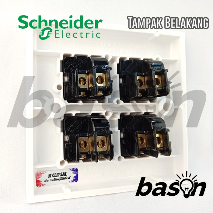 SCHNEIDER Classic 4 Gang 1 Way Switch - Clipsal - Saklar 4 Tombol