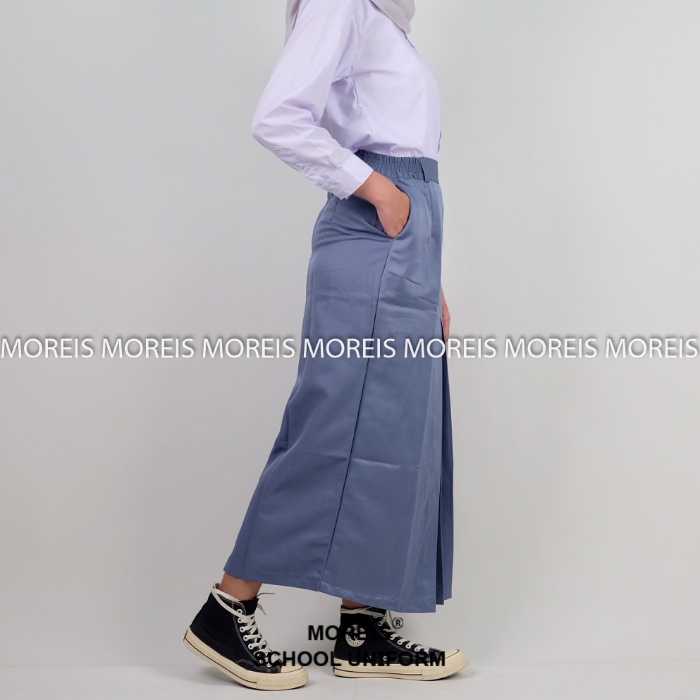 Rok Span Panjang Abu SMA Elemen
