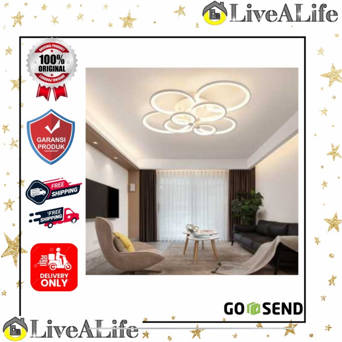 Lampu LED Plafon Modern Ceiling Light 6 Ring