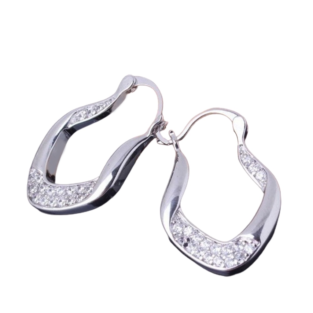 Hu Hu Hu Hu Hu Alat Bantu Pasang Kacamata♡ Anting Tusuk Gantung Wanita Desain Geometri Hias Cubic Zirconia Untuk Hadiah