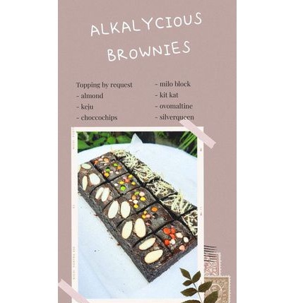 

Fudgy Brownies ALKAlycious | brownies sekat | aneka toping | brownies 20x10 | hampers brownies