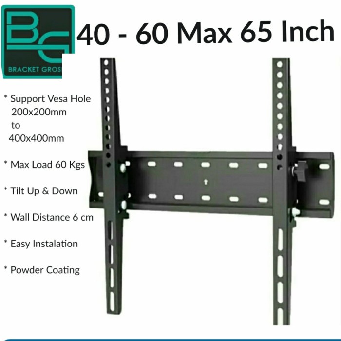 BRACKET TV SAMSUNG 55 50 49 48 43 40 32 INCH SAMSUNG TYPE TU