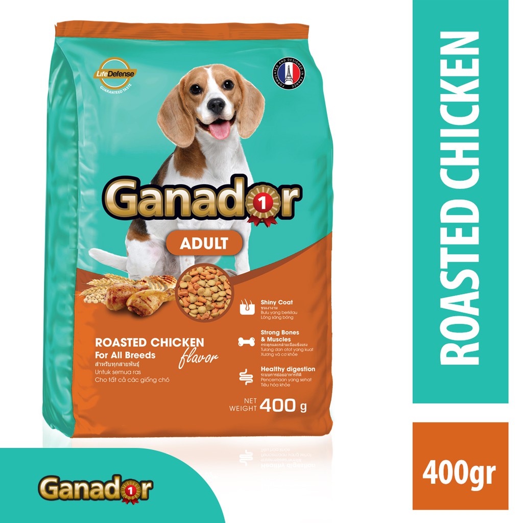 (Freshpack) Makanan Anjing Kering GANADOR Adult Roasted Chicken 400 Gram / Dry Dog Food Murah