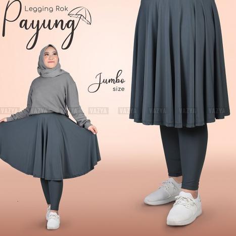 LEGGING ROK PAYUNG DEWASA JUMBO Celana Leging Wanita Ukuran Besar Olahraga Senam Joging Fitnes "DTH.