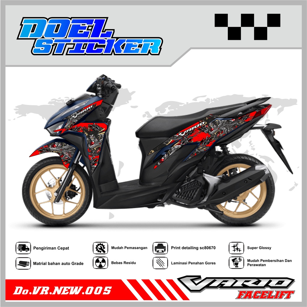 STICKER STRIPING SEMIFULL VARIO 125 / 150 NEW 2018 2019 2020 DESAIN DRAGON DOEL-005