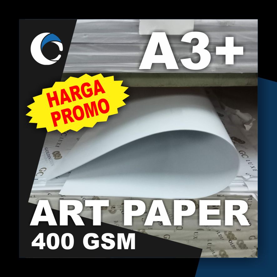 

KERTAS ART PAPER / ART CARTON 400 GSM Uk [ A3+ ] 32cm x 48,5cm ( 50 LEMBAR )