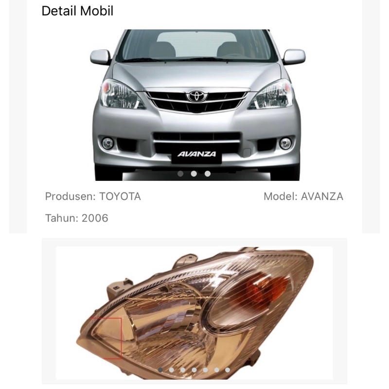 lampu depan headlamp avanza Xenia vvti 2006 sampai 2011