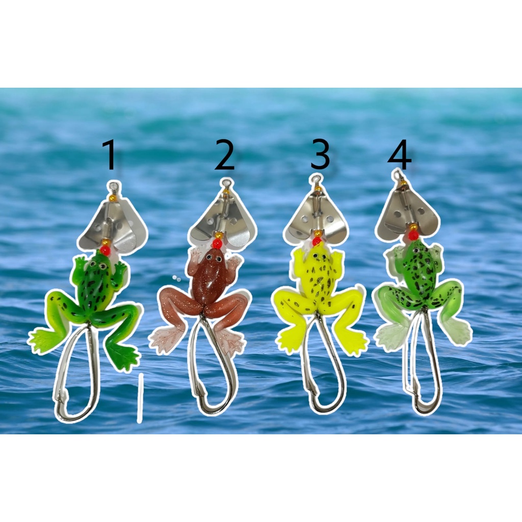 SPINNER LURE SOFT FROG UMPAN GABUS BENTUK KATAK JUMP FROG