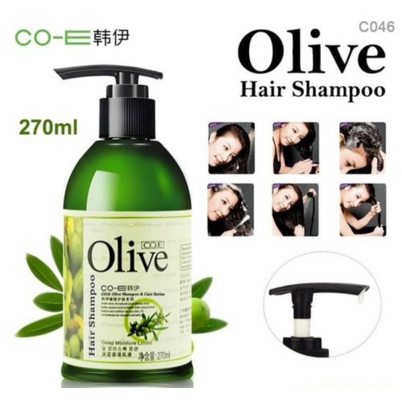 Co.e Shampoo Olive / Sampo Olive Memanjangkan Rambut / Sampo Menyuburkan &amp; Melebatkan Rambut / Sampo Menghaluskan Rambut / Sampo Mengatasi Rambut Bercabang &amp; Pecah-Pecah / Sampo Untuk Rambut Berkilau / Co.e Olive Hair Shampoo