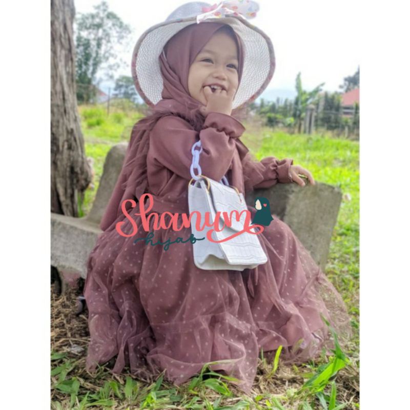 gamis anak/gamis bayi/couple ibu dan anak perempuan/dress anak/gamis pesta/gamis Shireen