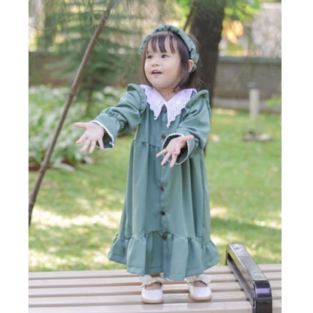 Rayna Dress Tunik Anak Perempuan Free Bandana