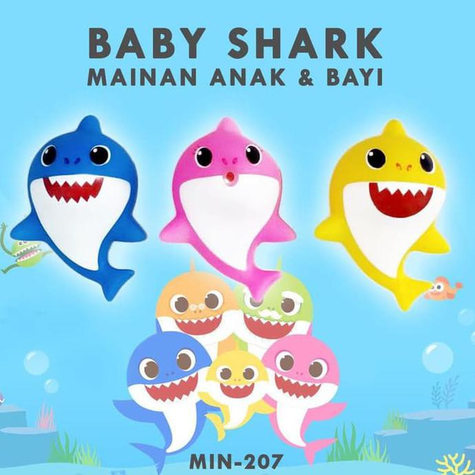 Baby Shark mainan Lembut Lagu Musik Lampu BABY Mainan Silicone  bayi anak