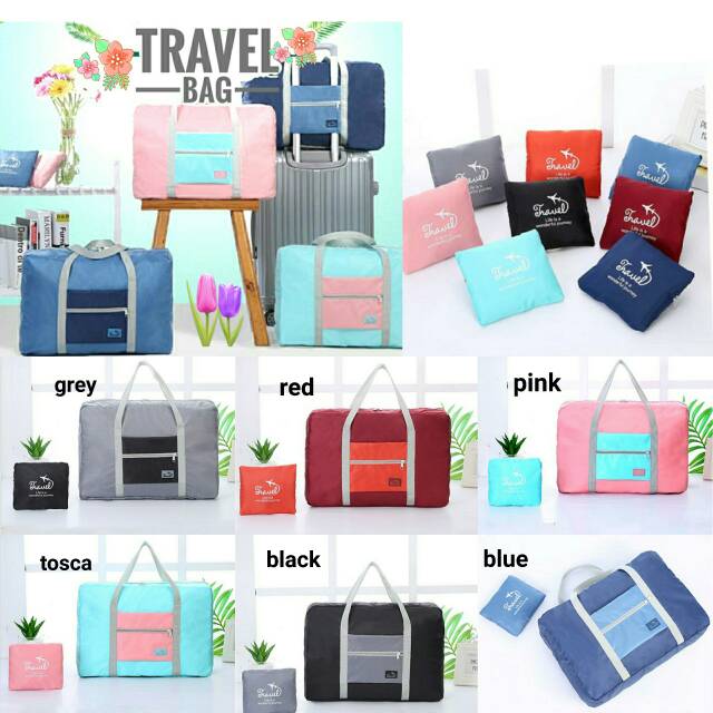 Tas travel/travelbag bisa dilipat (merah)