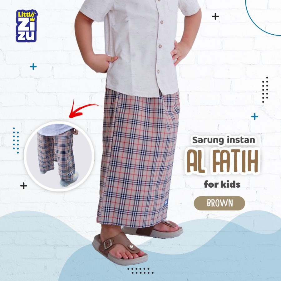 Sarung Anak Sarung Celana Instan Al Fatih by Little Zizu Original Sarcel Motif Kotak