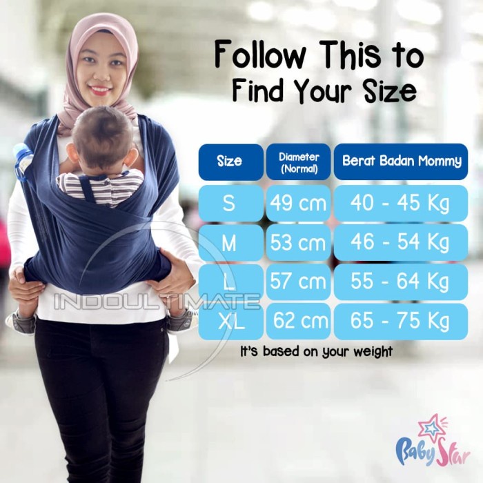 BABY STAR Gendongan bayi kangguru/gendongan bayi kaos geos 2in1 by76