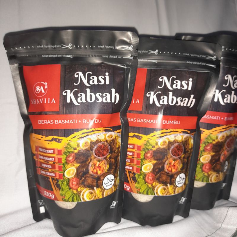 

Nasi Kabsah Instan Nasi Kabsah Beras Basmati dan Bumbu 330gram