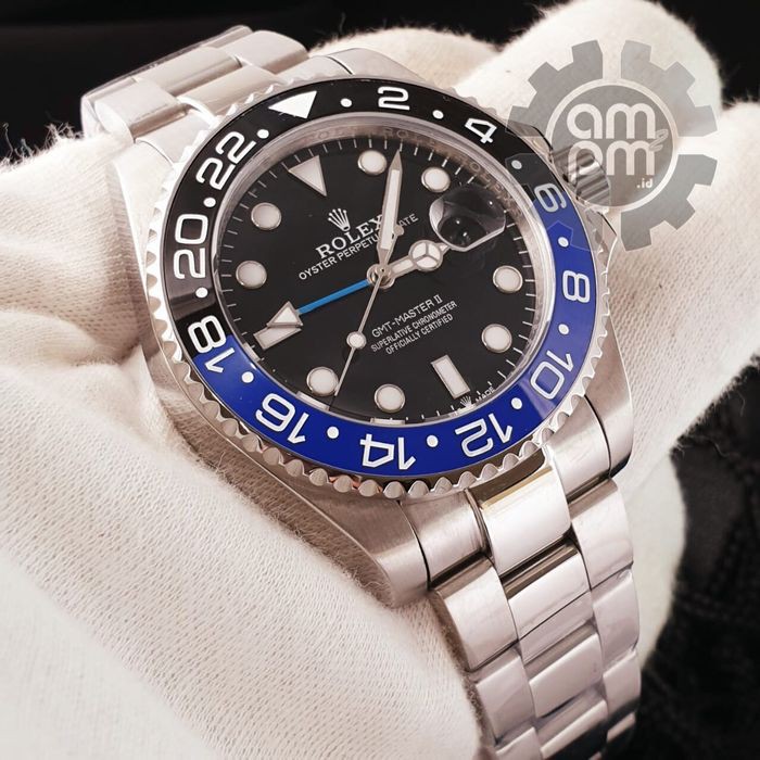 Suplier Jam Tangan Rolex GMT Master II Automatic Silver Blue & Black