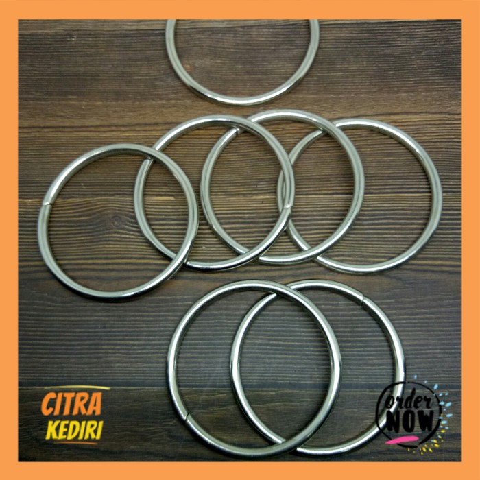 Ring Bulat 5 cm 4mm ring tas  kerajinan tangan souvenir warna nikel