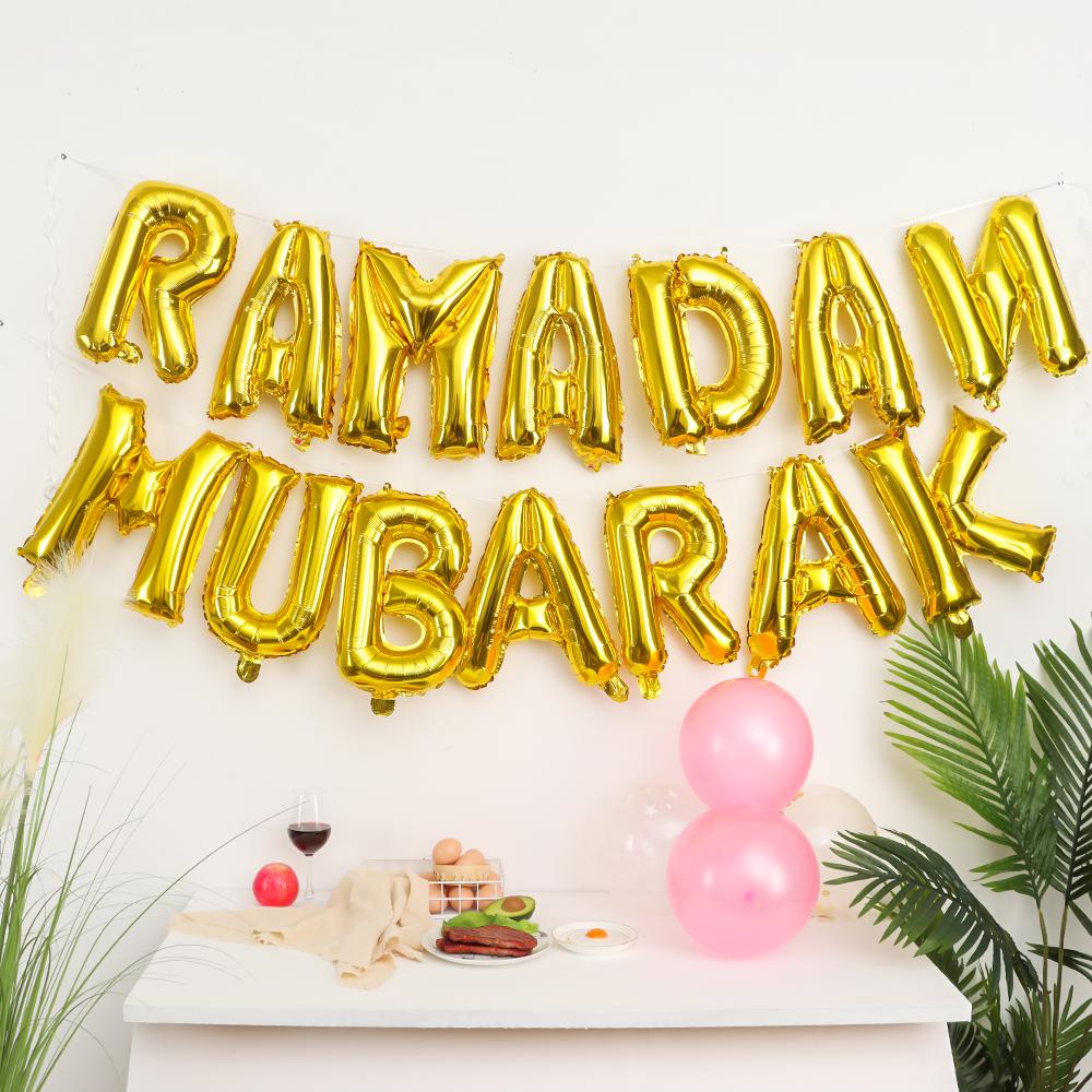 Suyo Balon Foil Motif Eid Mubarak Ukuran 16 Inch Untuk Dekorasi Pesta