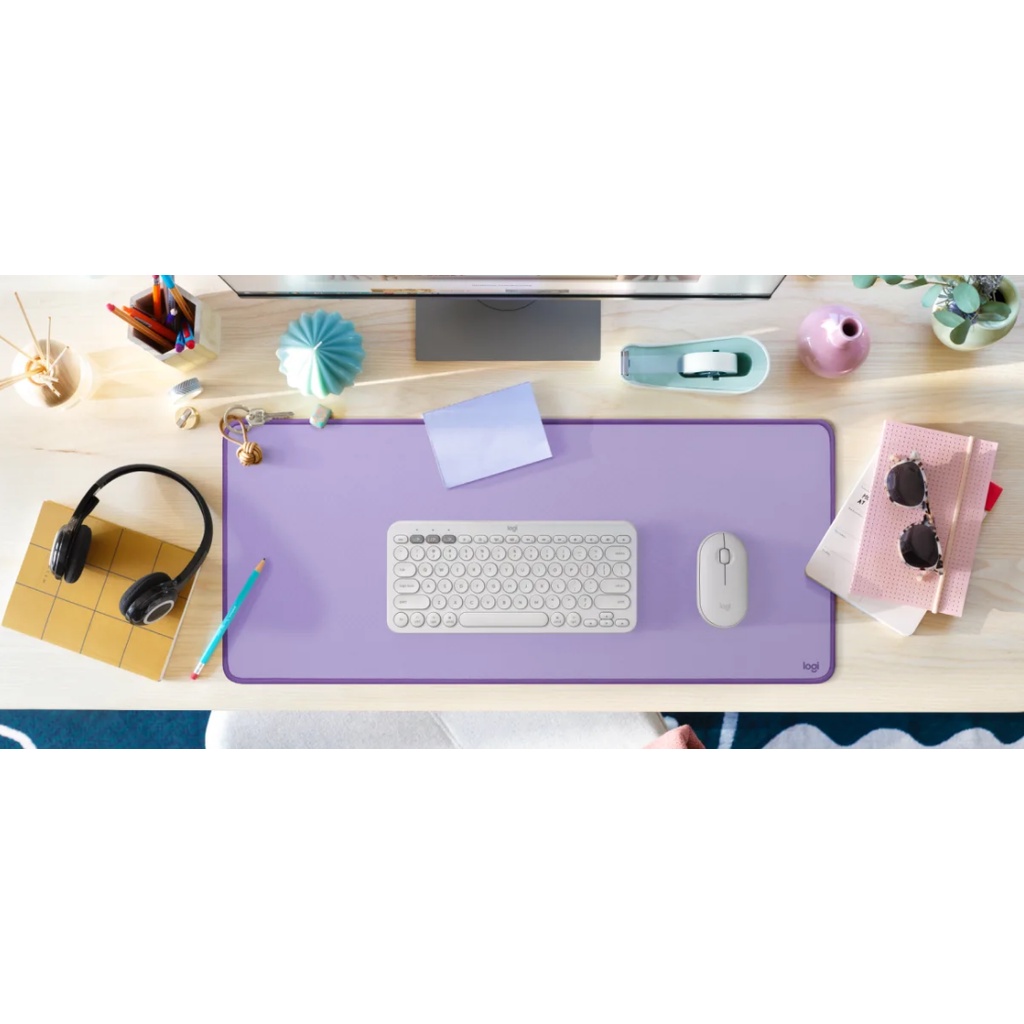 Logitech Mouse Pad Desk Mat Studio Series Lavender &amp; Mid Grey - Original