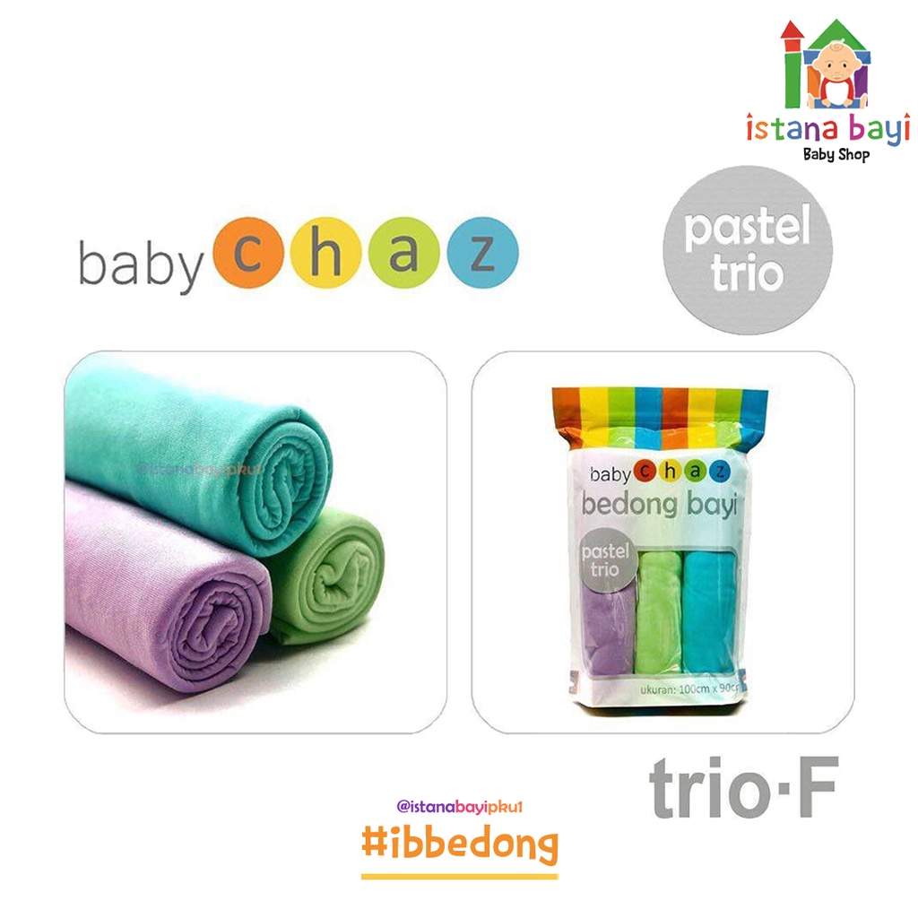 Baby Chaz Bedong Pastel 3 in 1 - Bedong bayi murah isi 3