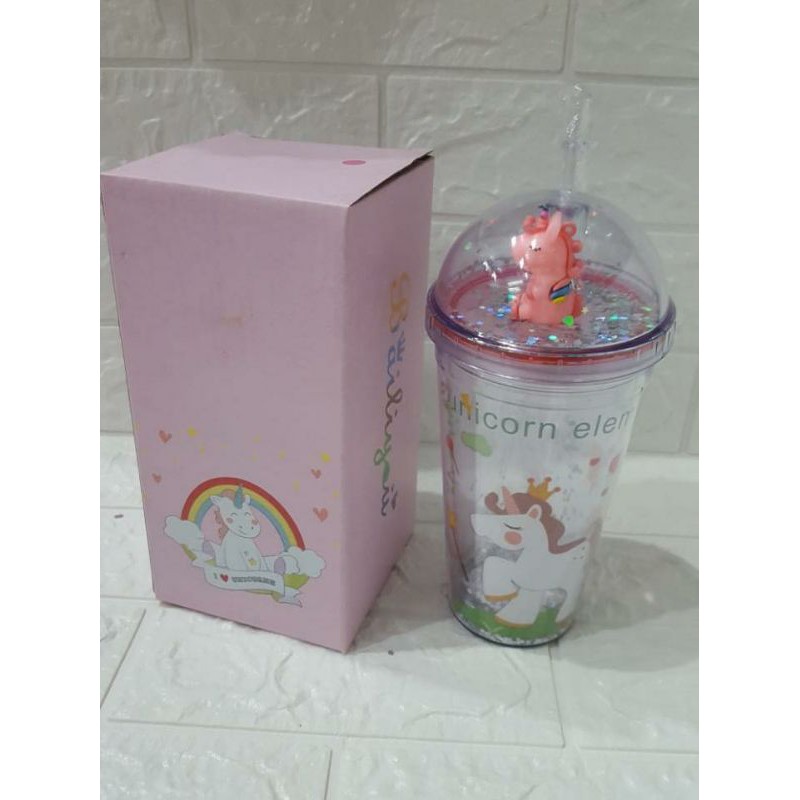 GELAS MINUM KARAKTER UNICORN