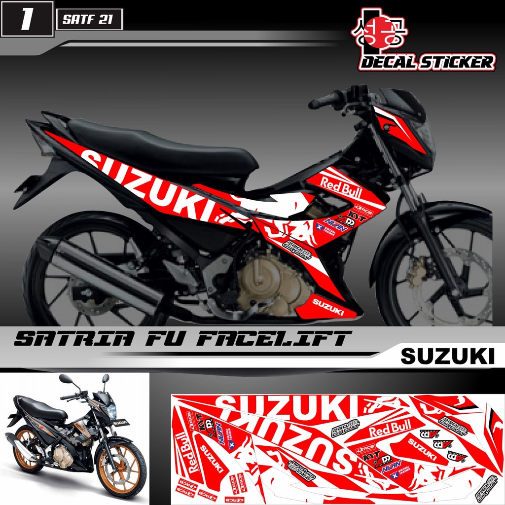 SATF 21 DECAL STICKER SATRIA FU FACELIFT REDBULL