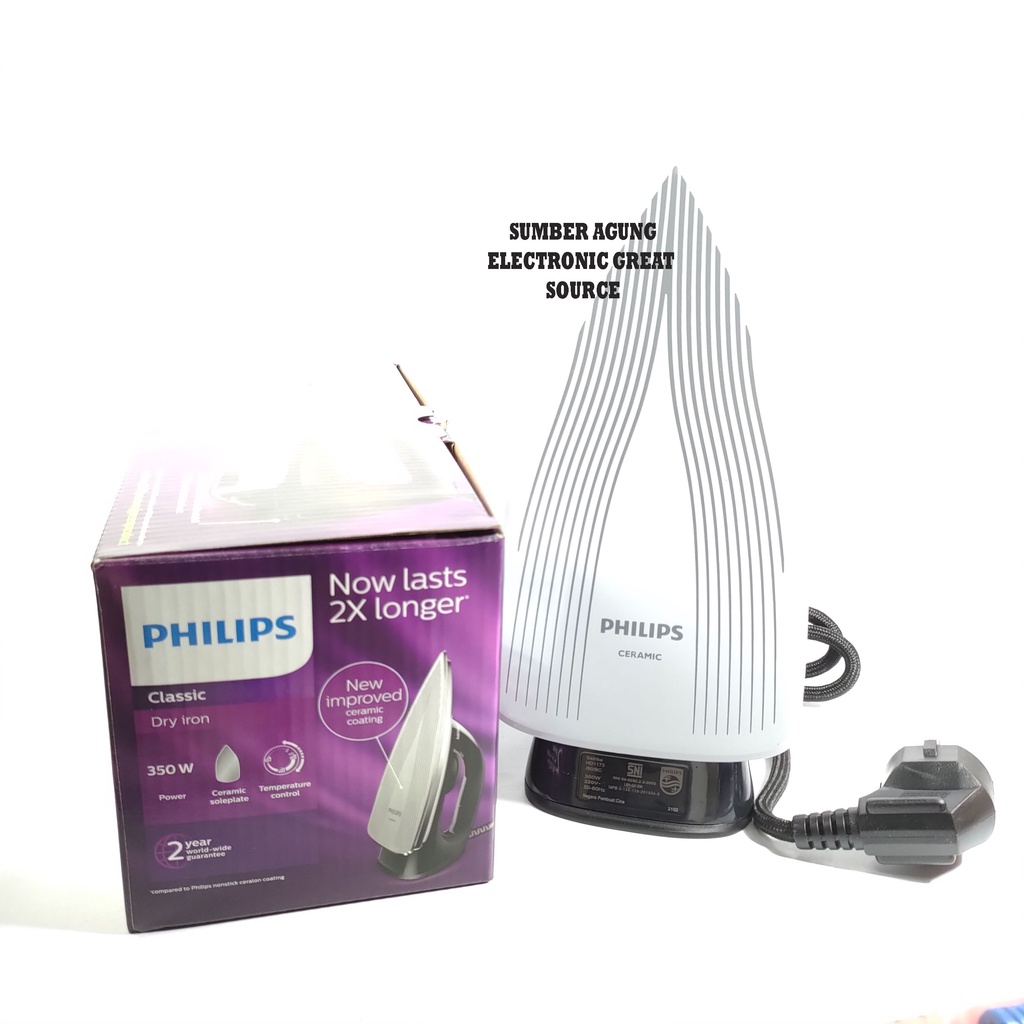 Philips HD1173 Setrika Baju Seterika 350W Awet Ceramic Coating Terbaru