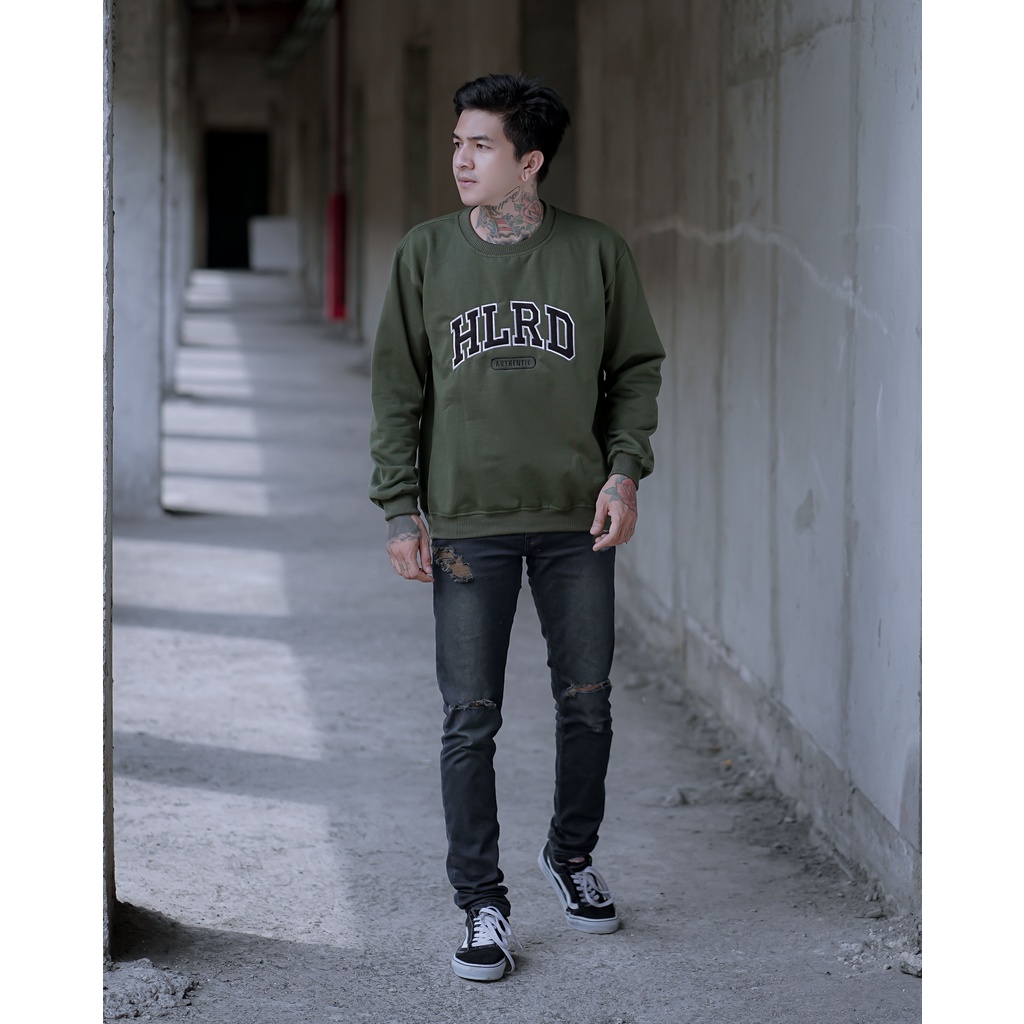 AUTHENTIC HOLYRIDER SWEATER ARMY // Sweatshirt Sweater Bordir Original