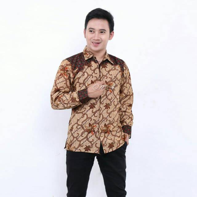 KEMEJA BATIK PRIA LENGAN PANJANG SIZE M L XL XXL  BSWART BatiK HRB026 Kenongo Hem Panjang Padi