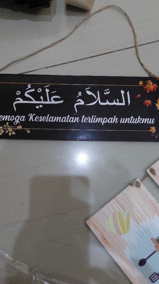 Poster Kayu Assalamualikum / Kitchen Pajangan Shabby