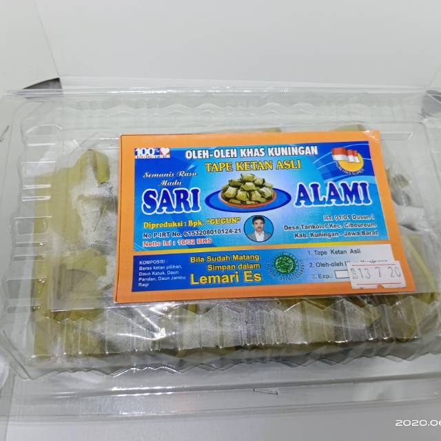 Tape Ketan Asli "Sari Alami" Khas Kuningan Cirebon 1 Pak = Isi - 16 Bgks