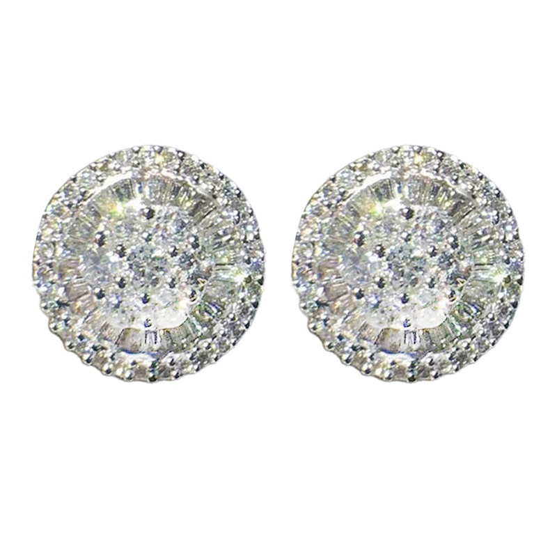 Fashion Luxury Women's Stud Earrings With Brilliant Crystal Cubic Zirconia Statement Accessories For Party Jewelry Gift