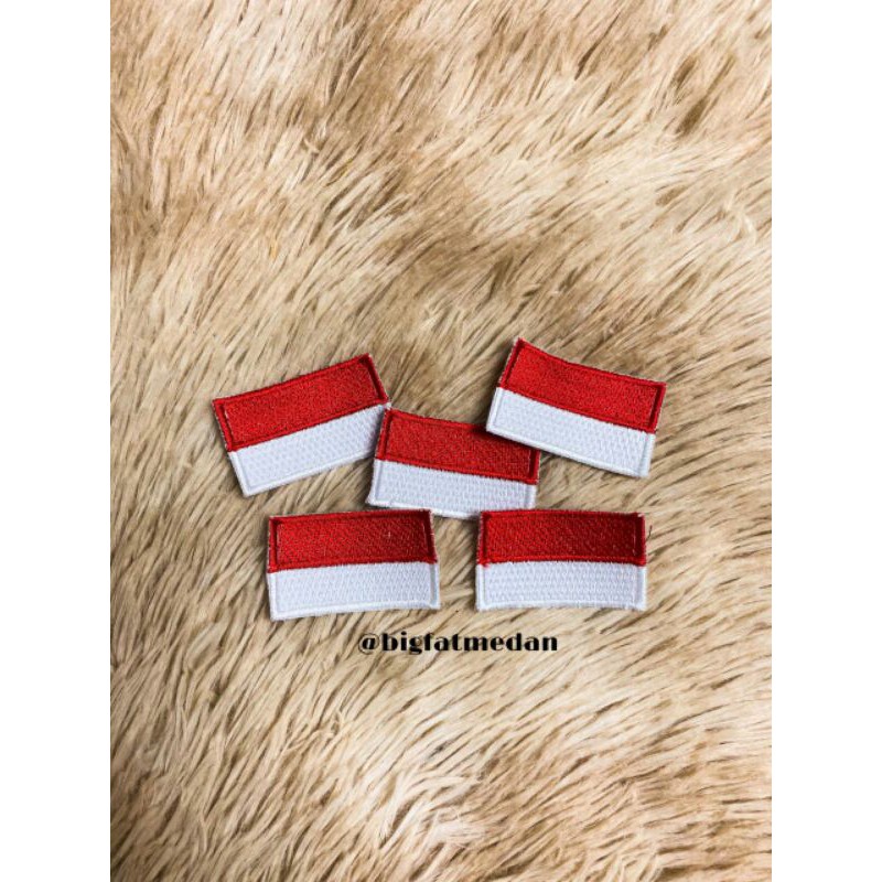 patch bendera,emblem bordir,bordir Logo Bendera (5 cm x 3 cm), Atribut sekolah