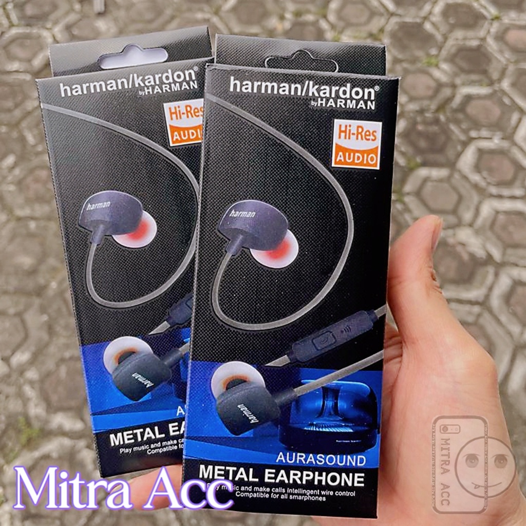 Handsfree Headset Harman Kardon Aura Sound Metal Earphone Hi-res Music