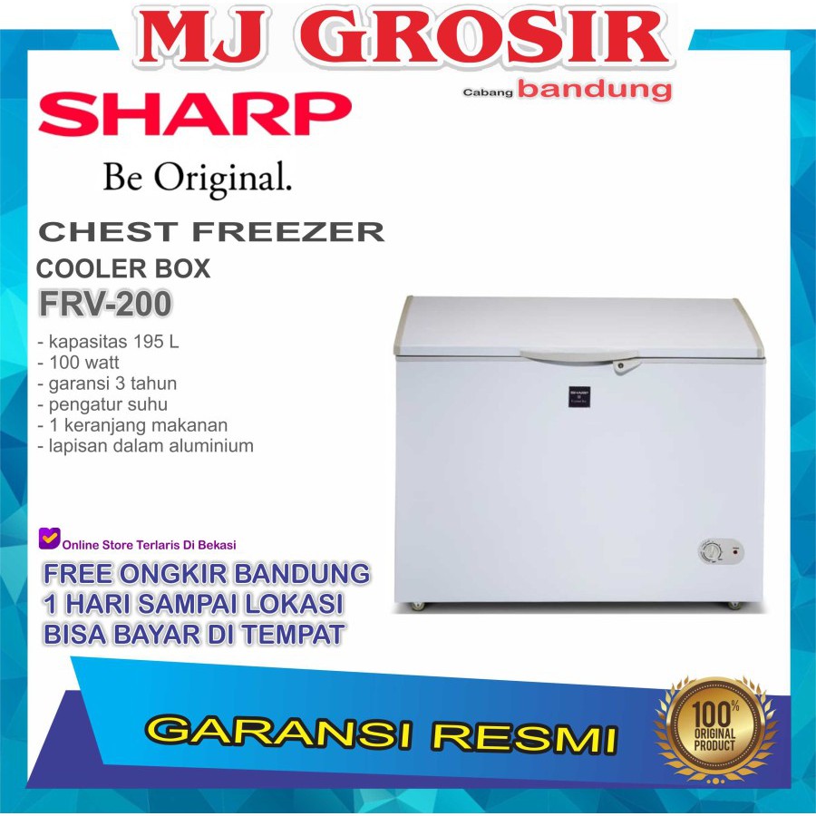 Jual SHARP FRV 200 CHEST FREEZER BOX FRV200 LEMARI PEMBEKU 200 LITER