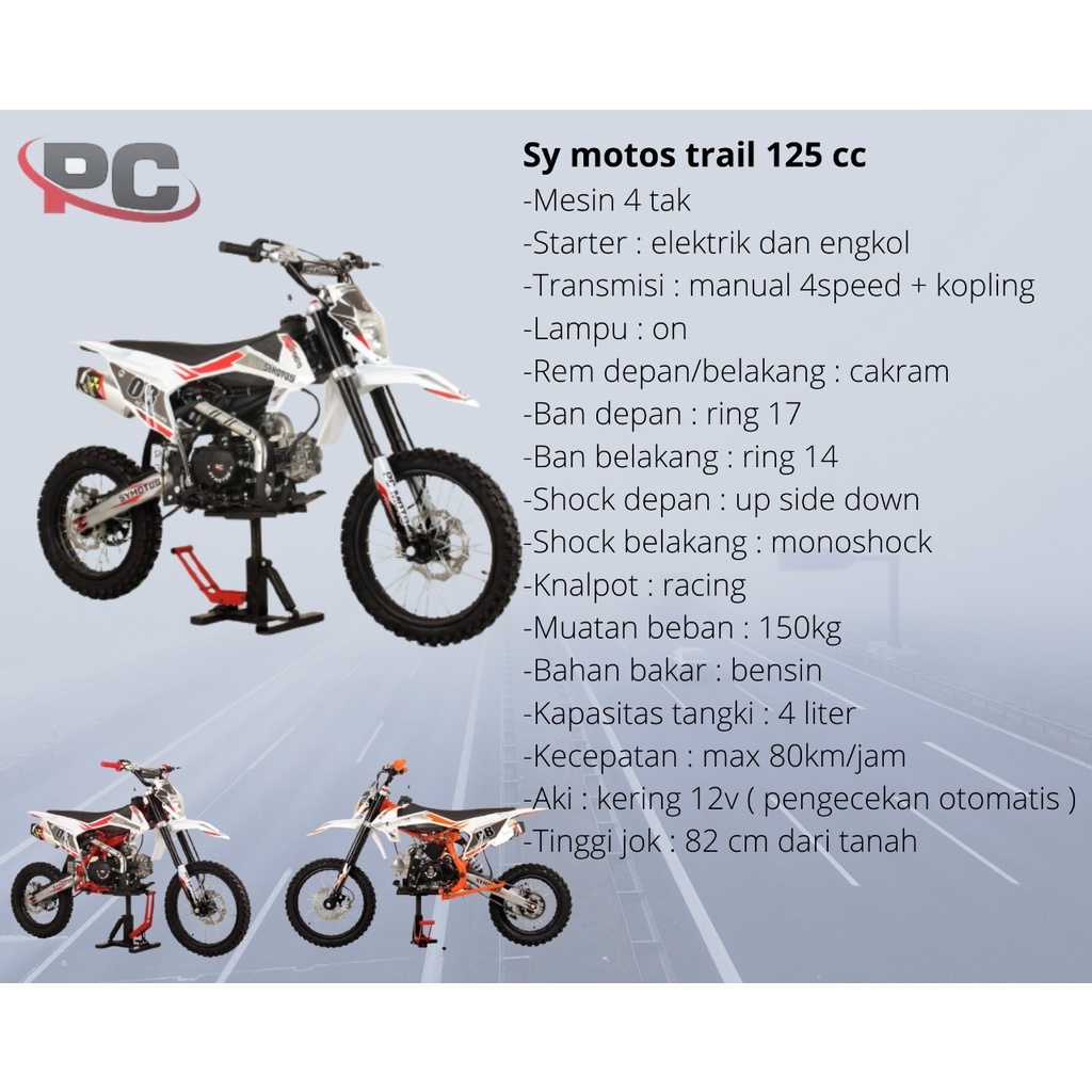 Motor Trail 4 tak Sy Motos 125cc