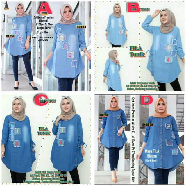 KIRANA TUNIK JEANS/TUNIK MAYA/TUNIK JEANS/JEANS/(190120)