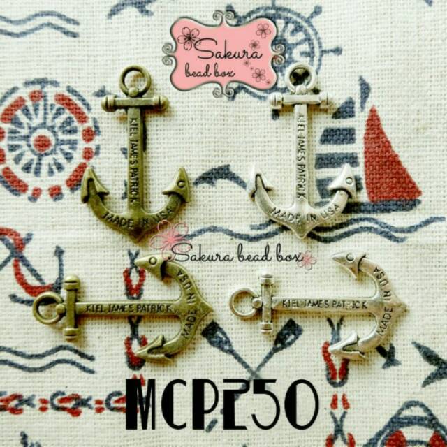 Bahan Aksesoris Gelang / Kalung Pengait Jangkar Gelang Tali Kulit Anchor