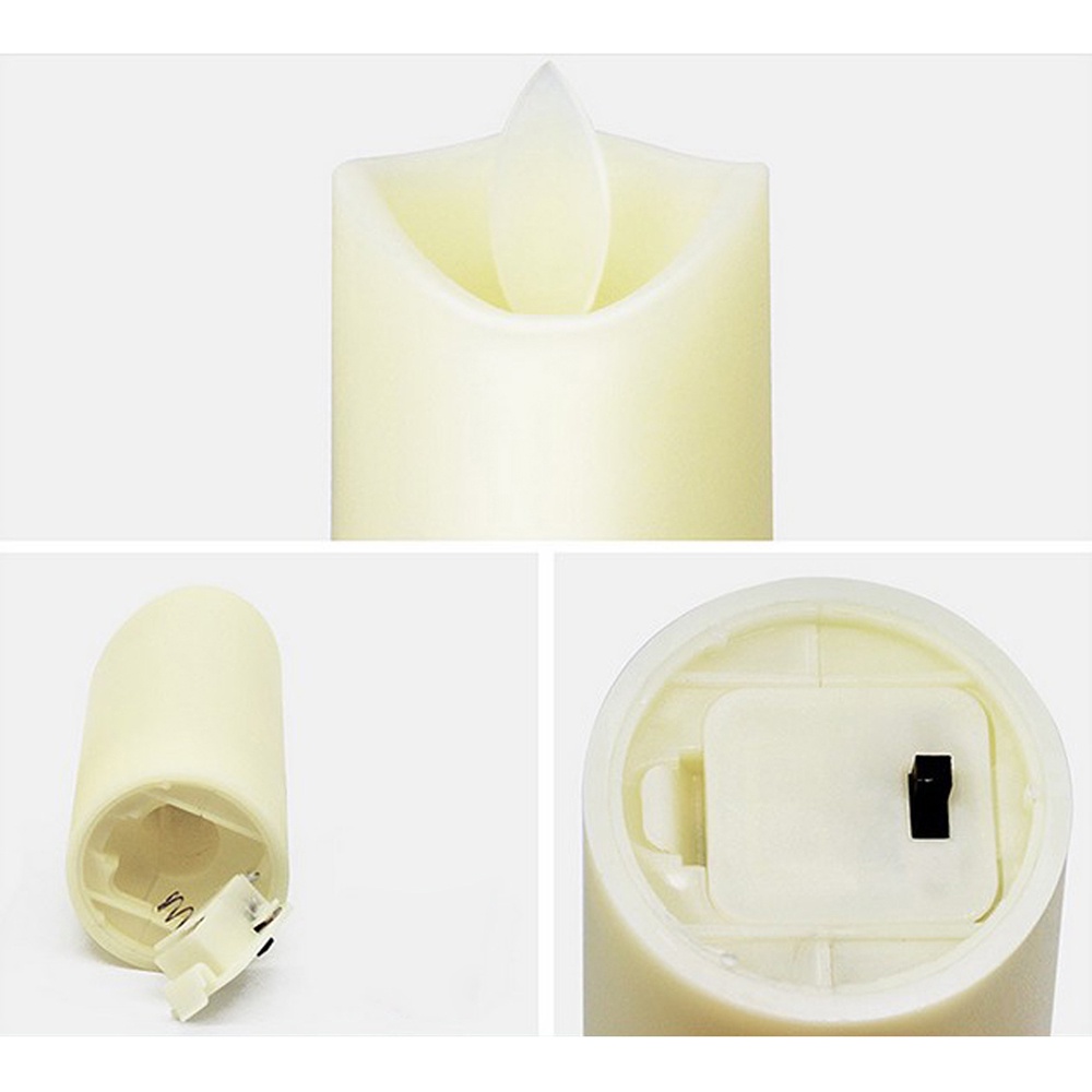 1pc Lilin LED Warna Ivory Hangat Untuk Dekorasi Natal / Ulang Tahun / Pernikahan