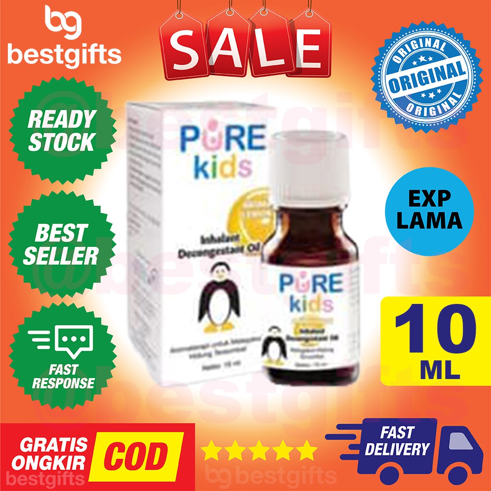 PUREKIDS PURE KIDS BABY PUREBABY INHALANT OIL OBAT FLU PILEK HIDUNG TERSUMBAT - LEMON