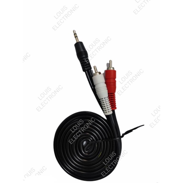 Kabel Audio 2 in 1 RCA to Jack AUX 3.5mm RCA Male 1.5m