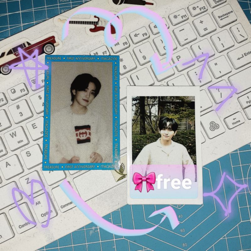 TREASURE FIRST MAGAZINE PHOTOCARD RPC MASHIHO BLUE [free polaroid instax lips mashiho welcoming coll