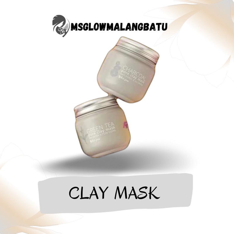 Clay Mask Ms glow , Greentea Clay mask, charcoal clay mask, clay mask greentea,claymask charcoal