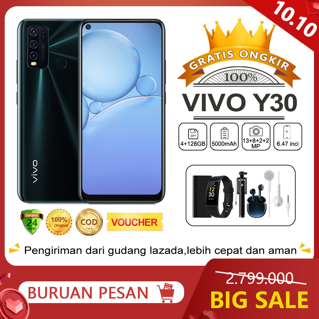 Vivo Y30 ram 4/6gb rom 128gb 6+128GB 5000mAh GARANSI RESMI