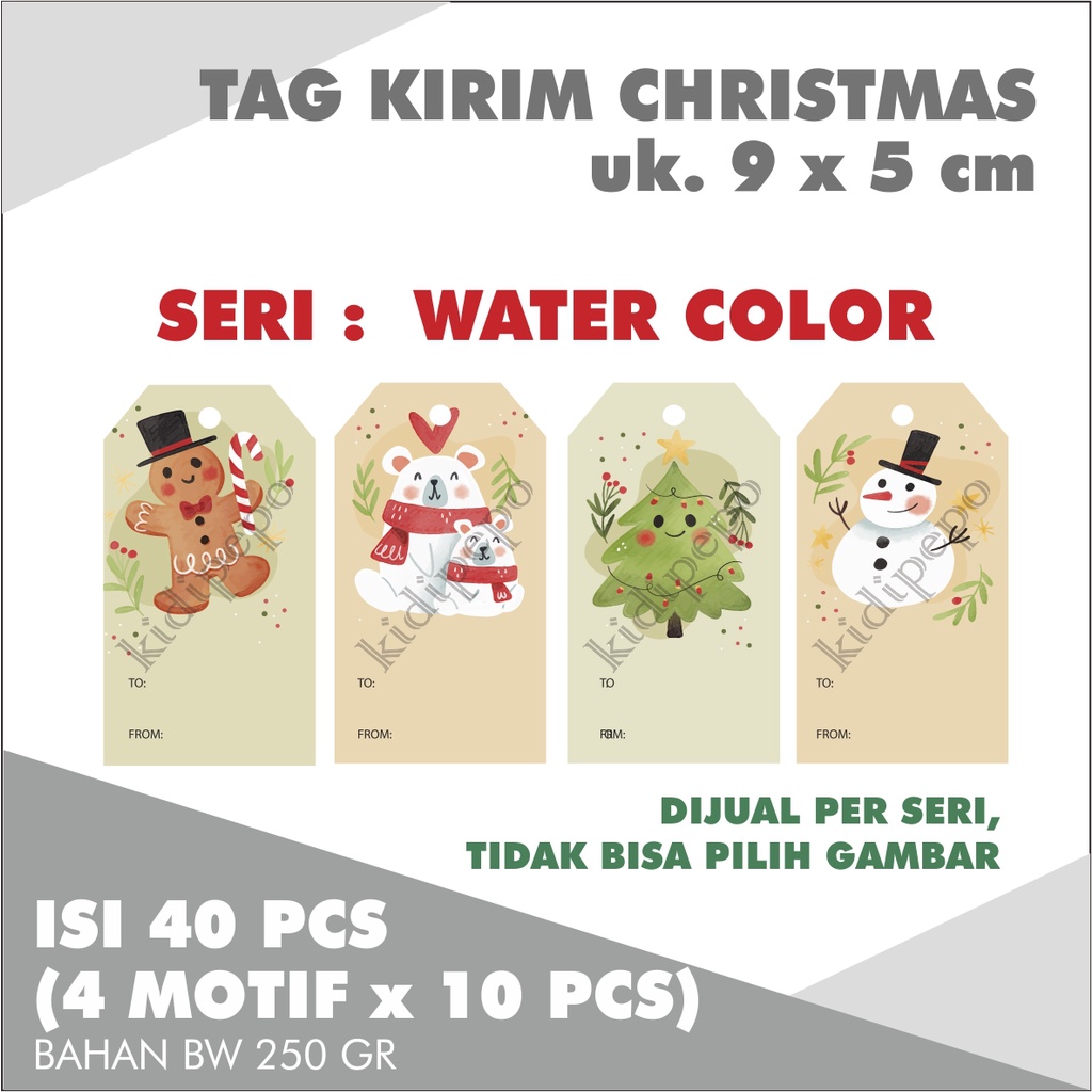 

HANGTAG KIRIM CHRISTMAS - SERI WATER COLOR – ISI 40 PCS